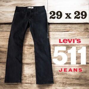 👛 (ANY 2/$30) LEVI 511 Slim Black Jeans 29 x 29
